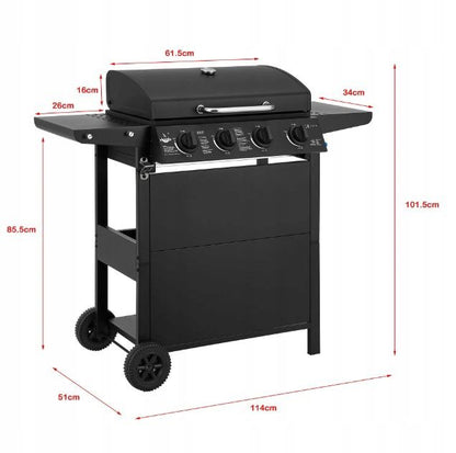 Gasgrill El Fuego SAN JOSE med 4 brændere, 1 stk.