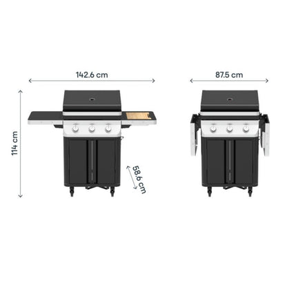 Gasgrill GoodHome Attaia med 3 brændere