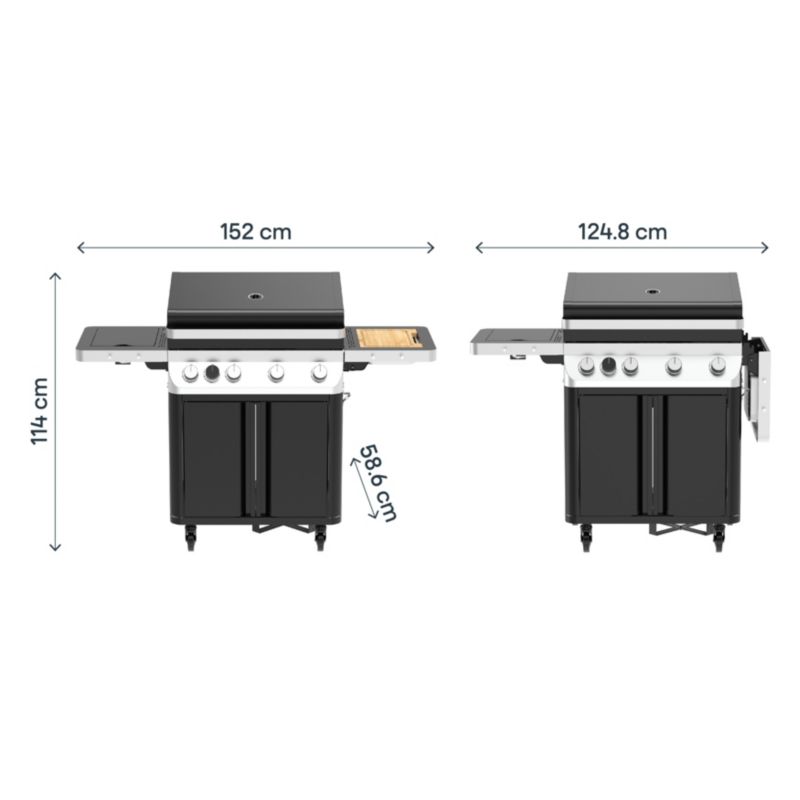 Gasgrill GoodHome Attaia med 4 brændere