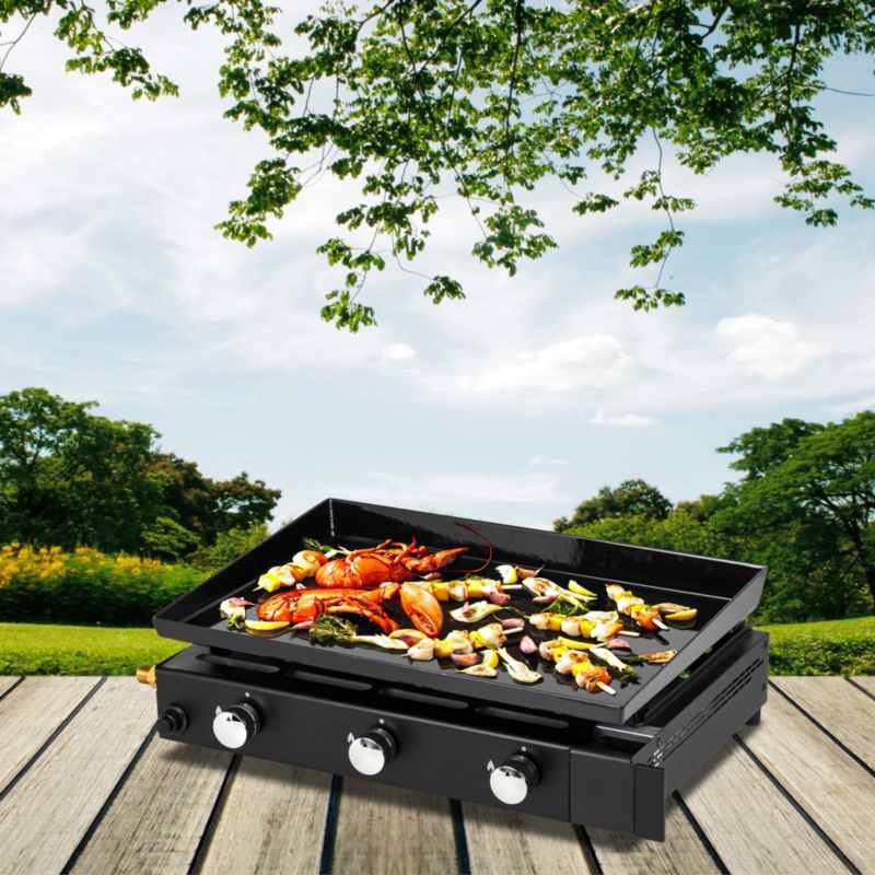 Gasgrill GoodHome Plancha med 3 brændere