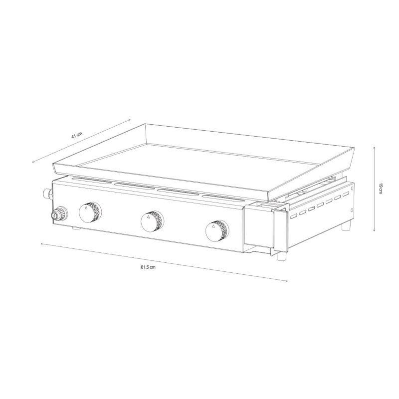 Gasgrill GoodHome Plancha med 3 brændere