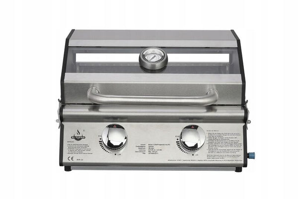 Turistisk gasgrill Jesolo EL FUEGO med glaslåg, 1 stk.