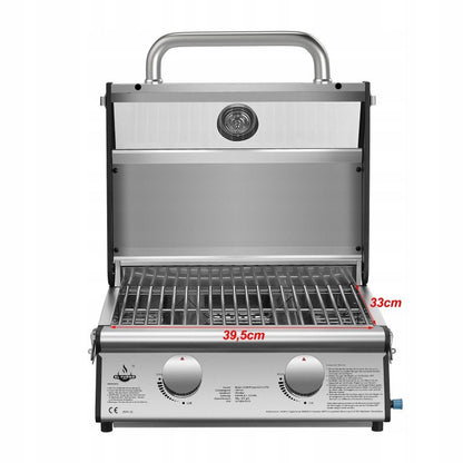 Turistisk gasgrill Jesolo EL FUEGO med glaslåg, 1 stk.