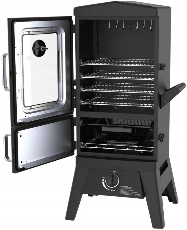 Gasgrill og rygeovn EL FUEGO Portland W2 med glasrude 1 stk