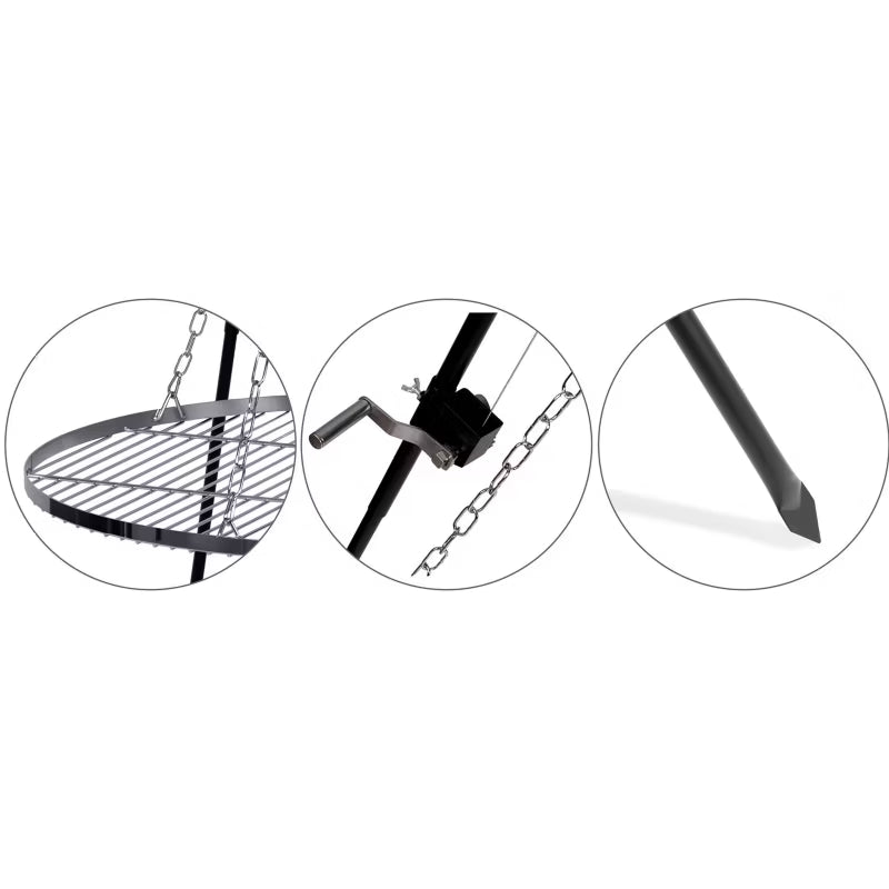 Grill Trøjben 80 cm Sort Stål