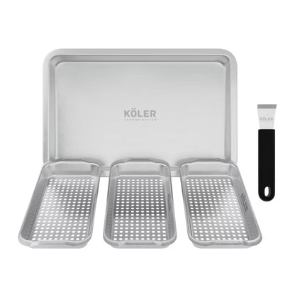 Grillbakke 5-i-1 42x28 cm Rustfrit Stål