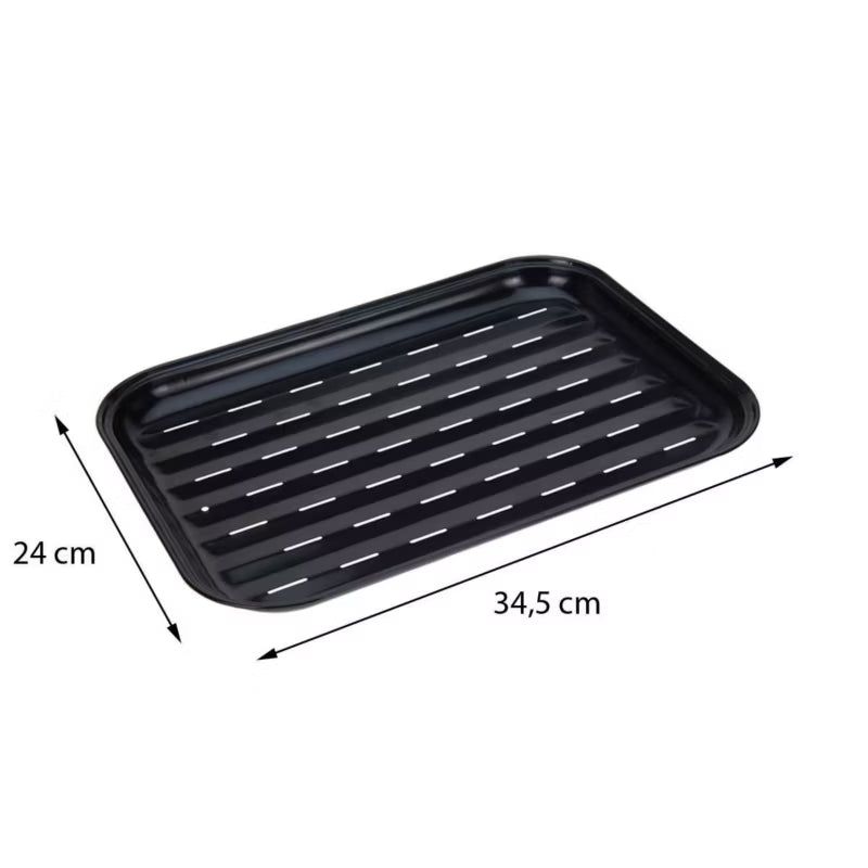 Grillbakke Perforeret Non-Stick 34x24 cm Sort