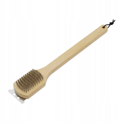 Grillbørste 42 cm med Skraber Træ