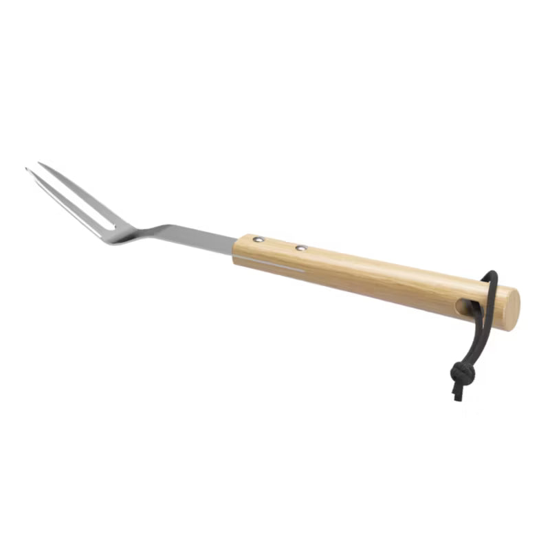 Grillgaffel 40 cm Træ og Rustfrit Stål