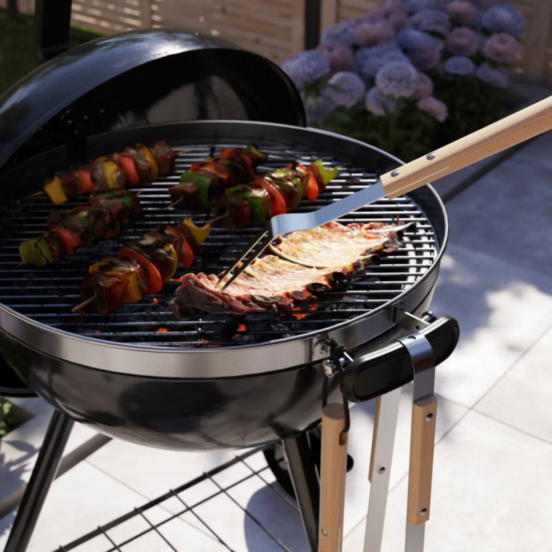 Grillgaffel 40 cm Træ og Rustfrit Stål