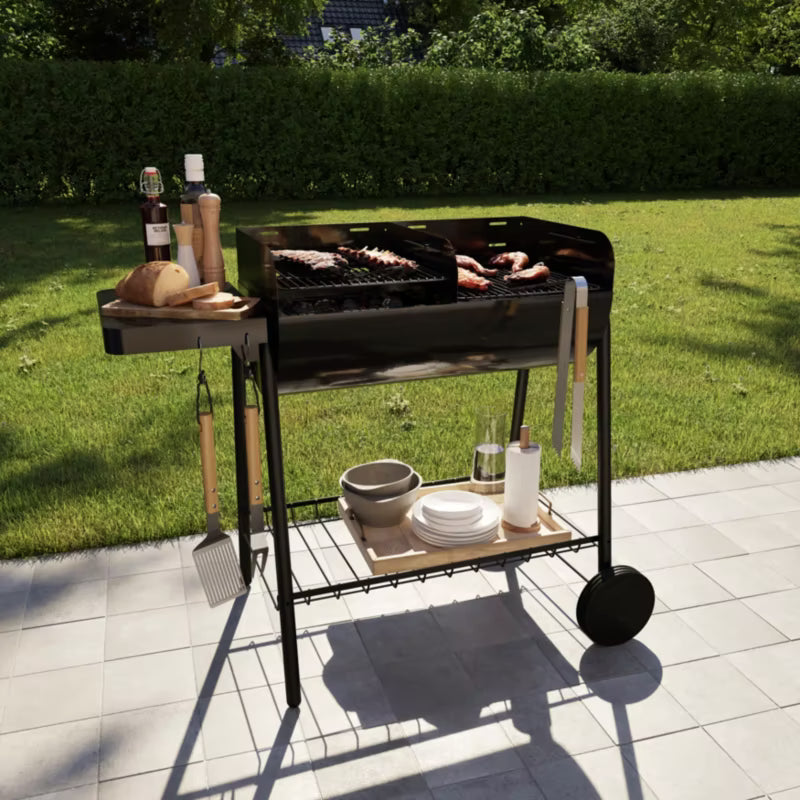 Grillgaffel 40 cm Træ og Rustfrit Stål