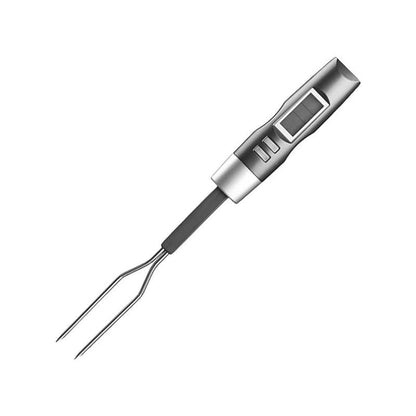Grillgaffel med Termometer Digital Rustfrit Stål Sølv