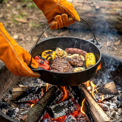 Grillhandsker Læder 34 cm Brun 2 Stk