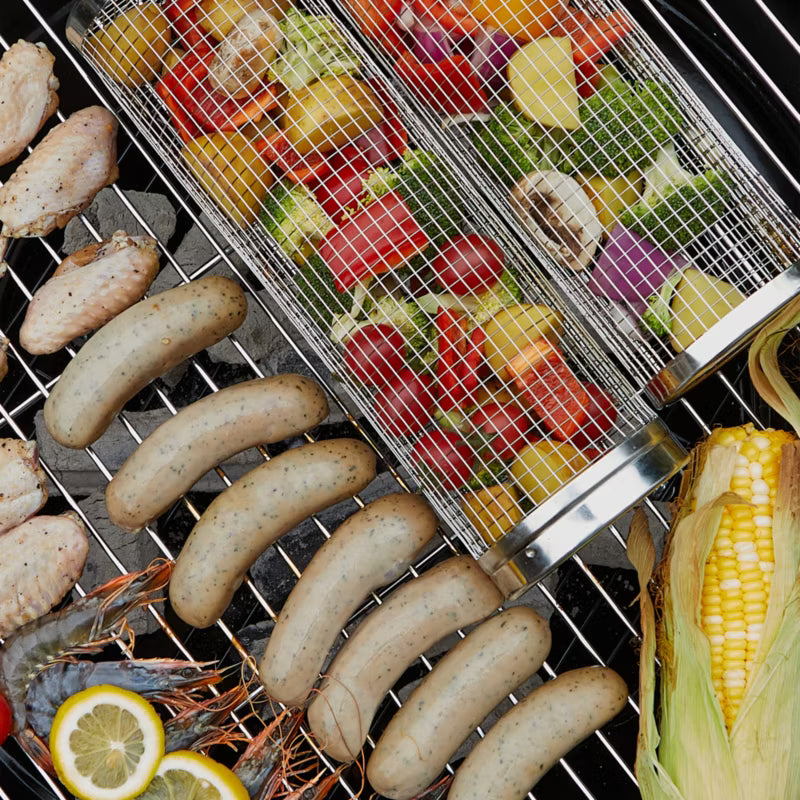 Grillkurv til Grøntsager 9,5x9,5 cm Rustfrit Stål 2 Stk