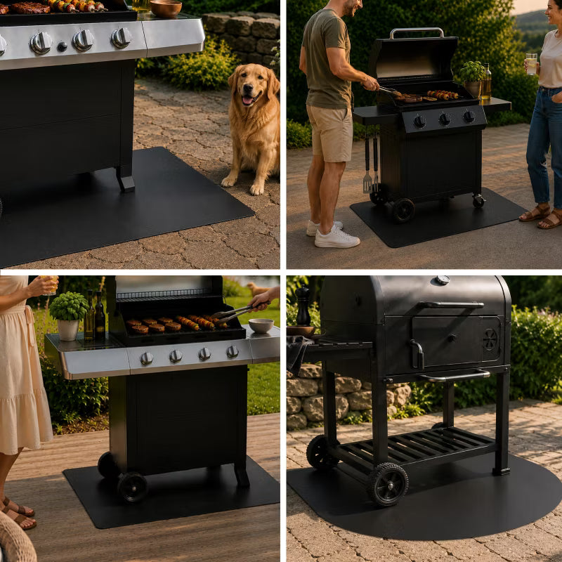 Grillmåtte 80x90 cm Sort Stål