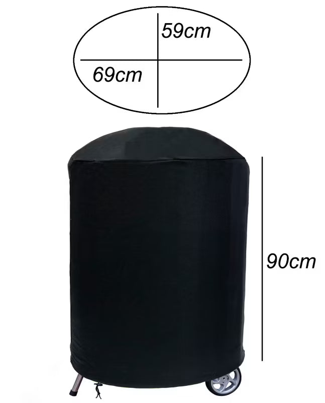 Grillovertræk 90x59x69 cm Sort Vandtæt