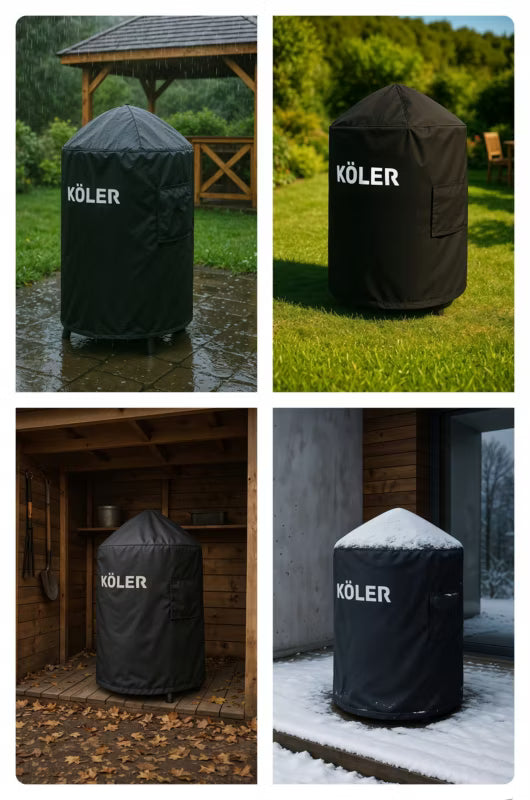 Grillovertræk Rund Vandtæt Sort