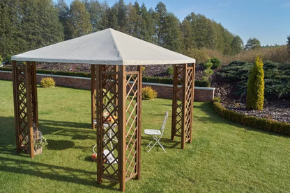 Grillpavillon 287x287 cm Brun Fyrretræ