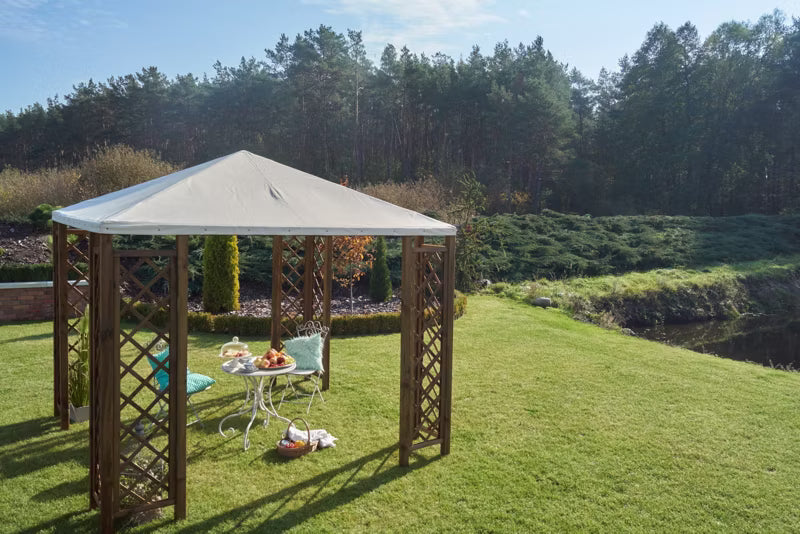 Grillpavillon 287x287 cm Brun Fyrretræ