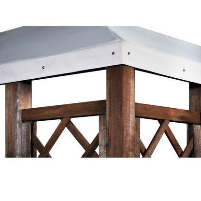 Grillpavillon 287x287 cm Brun Fyrretræ