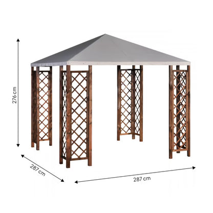 Grillpavillon 287x287 cm Brun Fyrretræ
