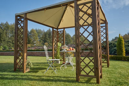 Grillpavillon 287x287 cm Brun Fyrretræ