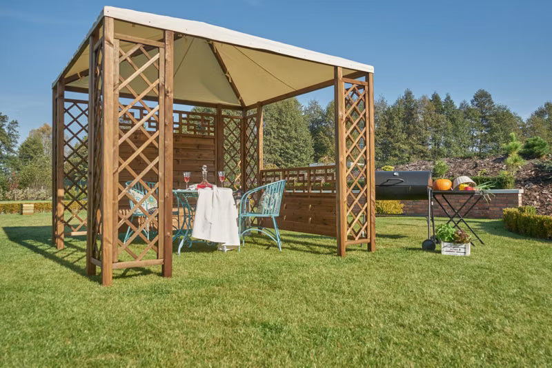Grillpavillon 287x287 cm Brun Fyrretræ