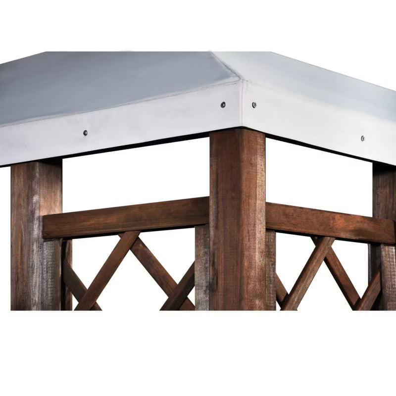 Grillpavillon 287x287 cm Brun Fyrretræ
