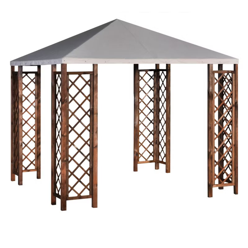 Grillpavillon 287x287 cm Brun Fyrretræ