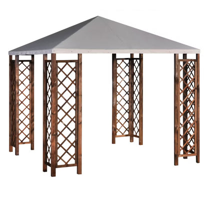 Grillpavillon 287x287 cm Brun Fyrretræ