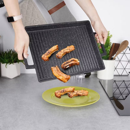 Grillplade Granit 43x27 cm Sort