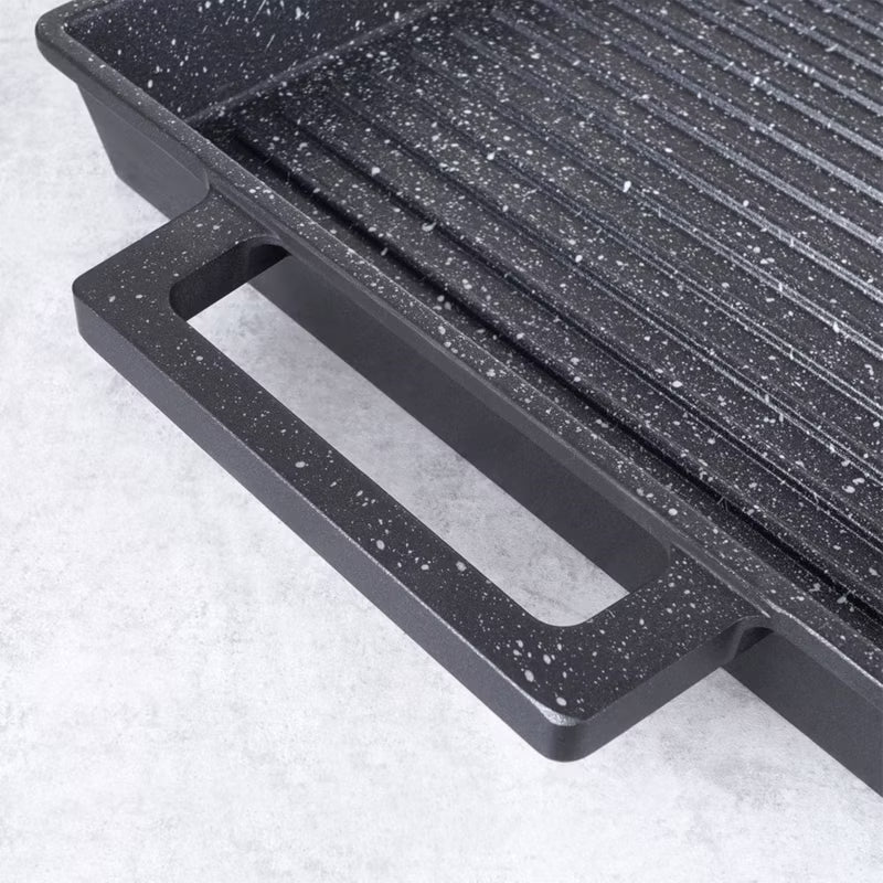 Grillplade Granit 43x27 cm Sort