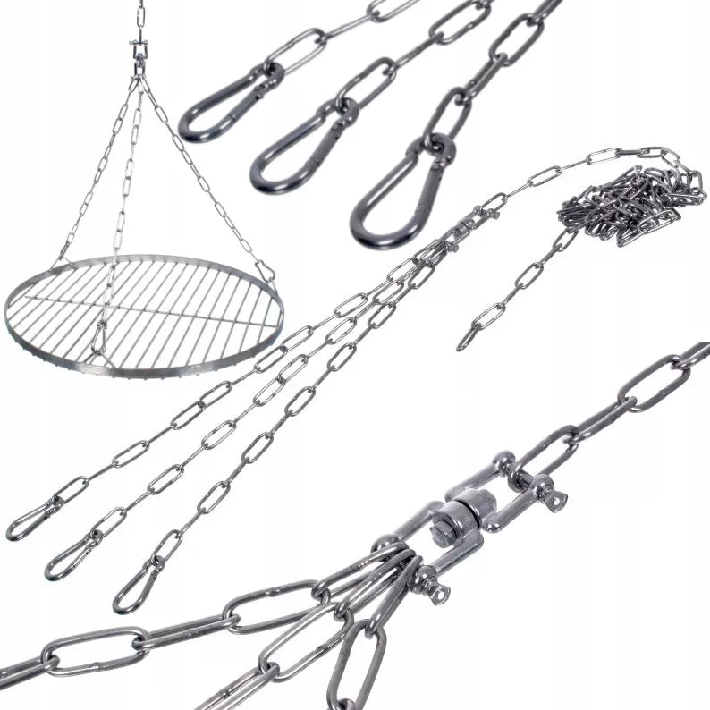 Grillrist Rund Ø60 cm Rustfrit Stål med Kæde