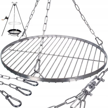 Grillrist Rund Ø60 cm Rustfrit Stål med Kæde