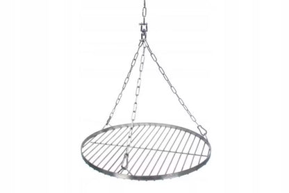 Grillrist Rund 70 cm Rustfrit Stål med Kæde og Hjul