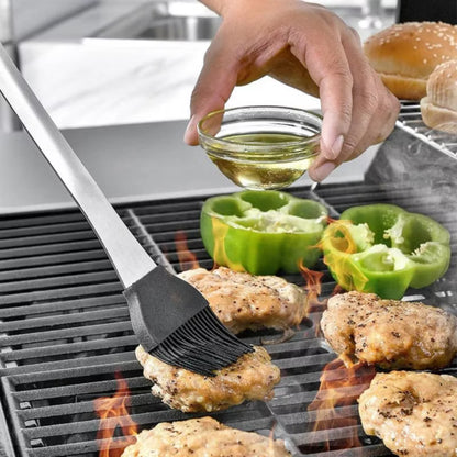 Grillsæt 4-i-1 Rustfrit Stål med Etui Sort