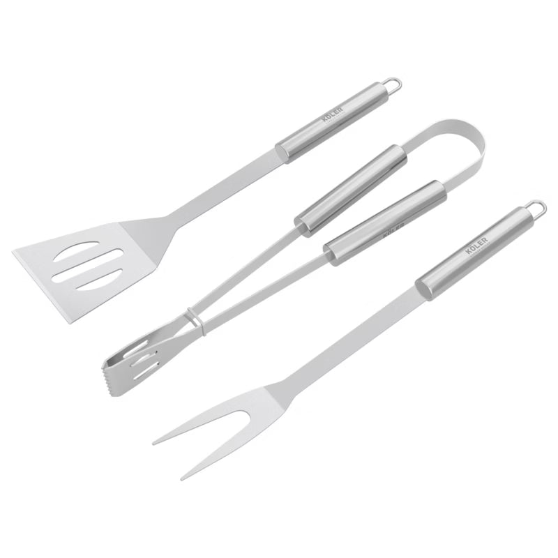 Grillsæt i Kuffert 3 Dele Rustfrit Stål