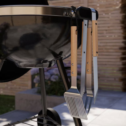 Grillspatel 40x9,5 cm Rustfrit Stål med Bøgetræshåndtag