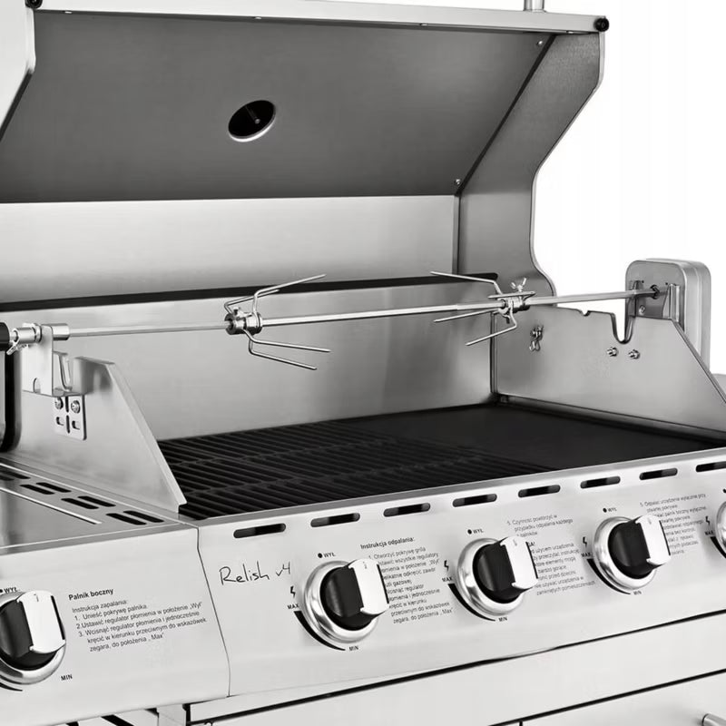 Grillspyd til Gasgrill Batteridrevet 5,3W Rustfrit Stål