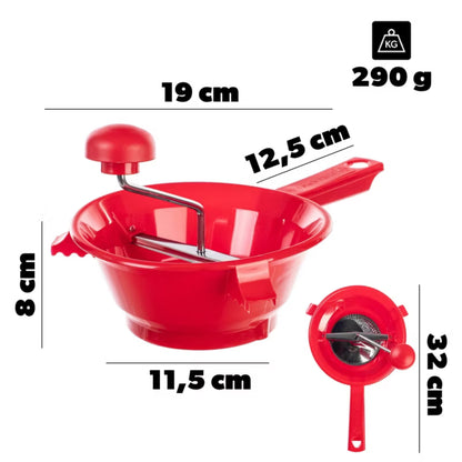 Grøntsagspassérkværn 19 cm Rød Plastik