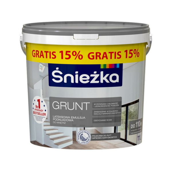 Sneżka Grund 10 l + 15 % hvid