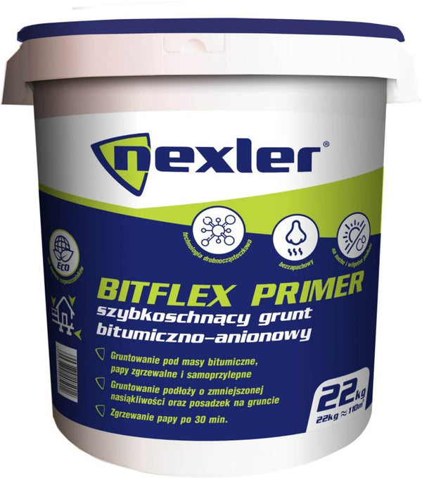 Hurtigtørrende Bitumen Primer Bitflex Primer 22 kg Sort