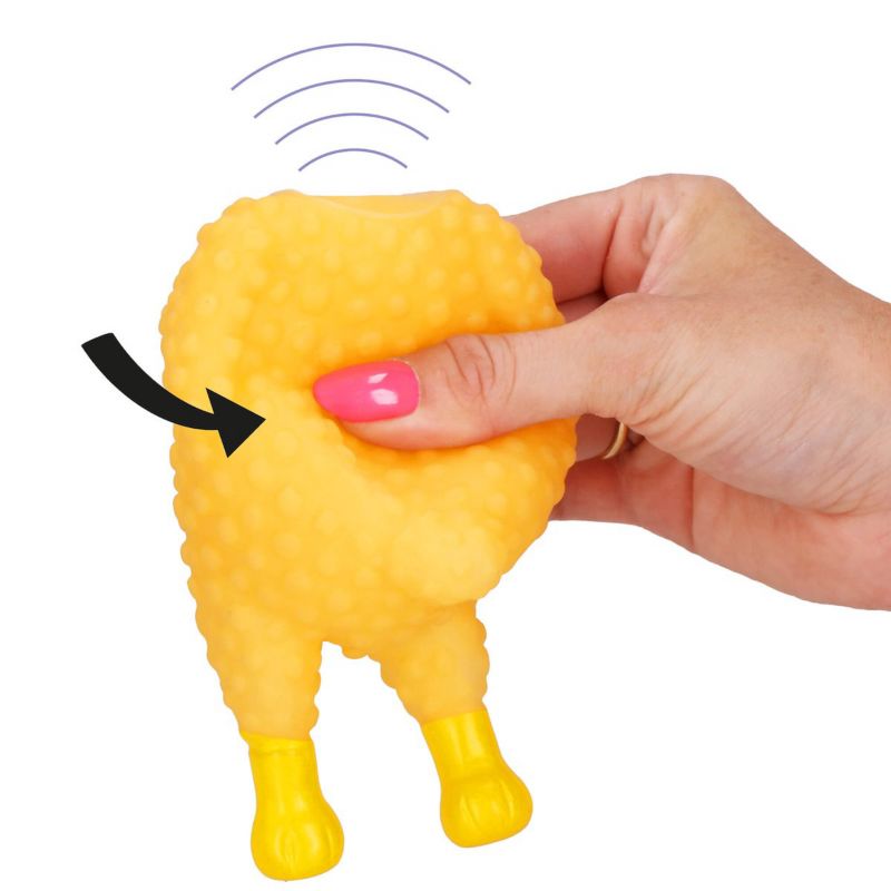Springos gummihundelegetøj i kyllingeform med pibefunktion, gul, 1 stk.