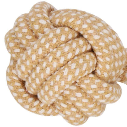 Springos hundelegetøj i bomuldssnor med knuder, tyggelegetøj 32 cm, lys brun, 1 stk.
