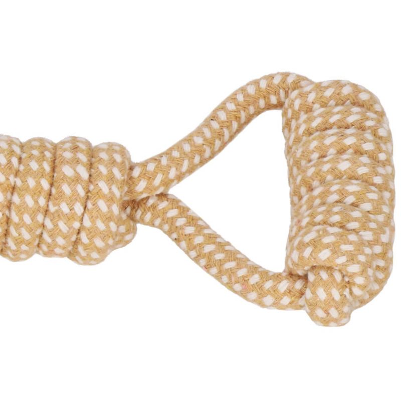 Springos hundelegetøj i bomuldssnor med knuder, tyggelegetøj 32 cm, lys brun, 1 stk.