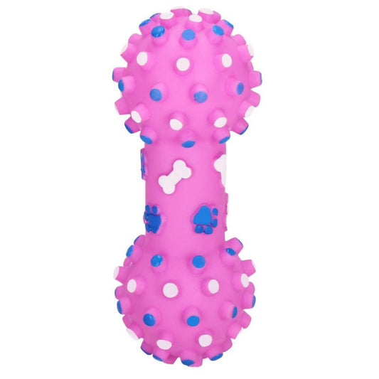 Springos bid, gummiknogle til hund, pibelegetøj, pink, 1 stk.