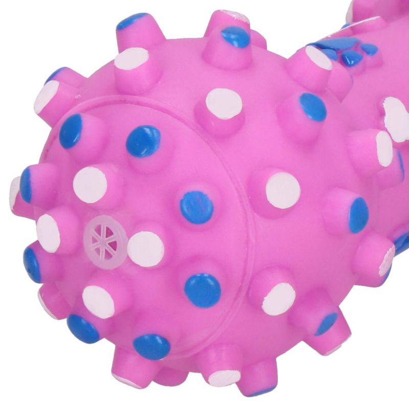 Springos bid, gummiknogle til hund, pibelegetøj, pink, 1 stk.