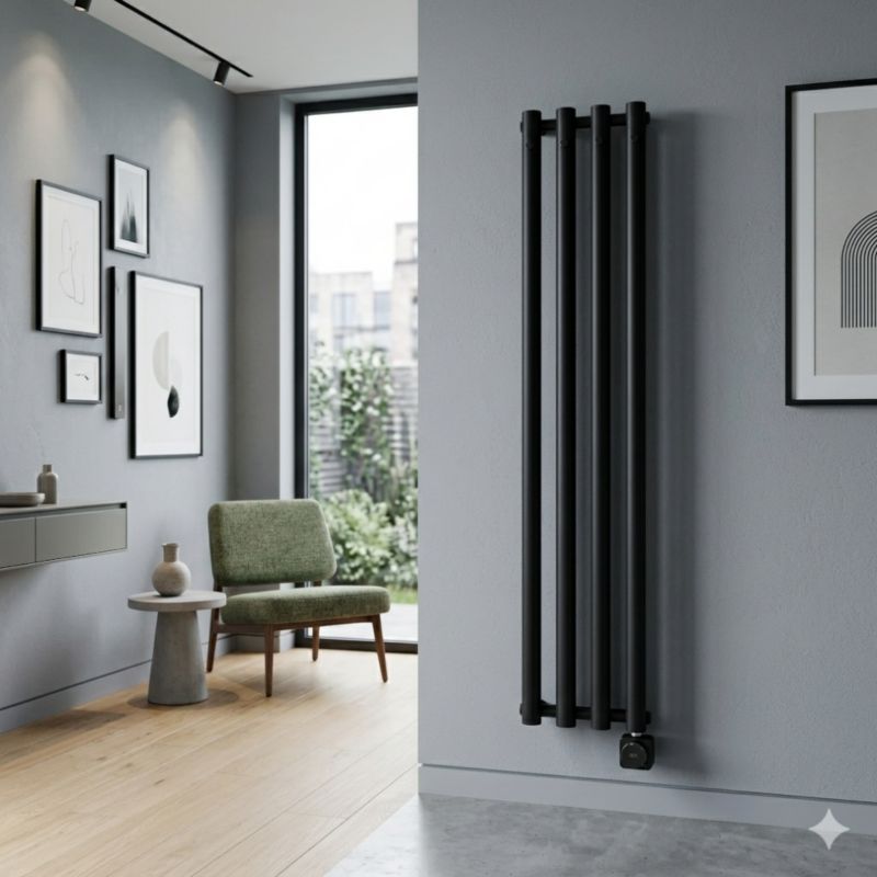 Elektrisk Håndklædetørrer Azure Elektro 150x33,2 cm Sort