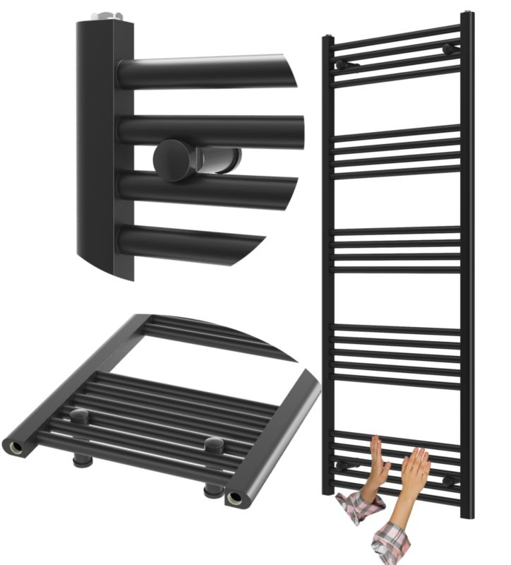 Håndklædetørrer Breno 60x150 cm Sort