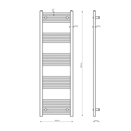 Håndklædetørrer Breno 60x150 cm Sort